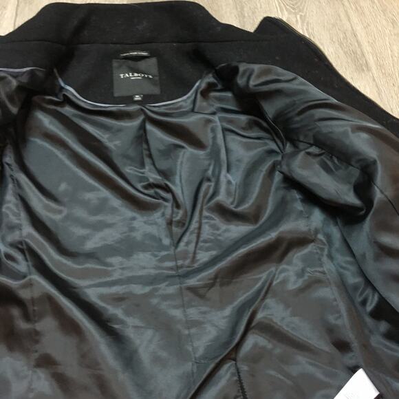 Talbots Petites Fabric made In Italy Black Toggle Peacoat Size 6P Wool Blend - Picture 6 of 10